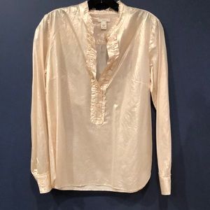 J. Crew Metallic ruffle blouse/tunic